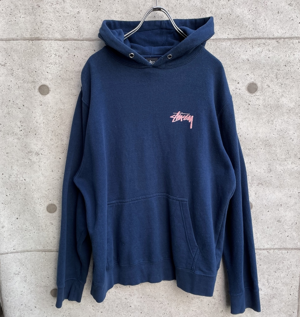 90s 00s STUSSY Stussy принт Logo тянуть over Parker f-ti-size M Vintage Old 