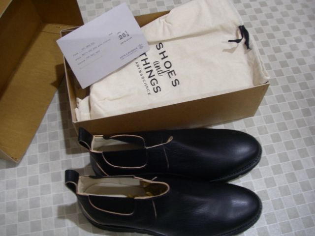 1378 ARTS&SCIENCE アーツ＆サイエンス　革靴 スリッポン men's new side gore slip-on 黒 ヴィブラムソール 新品未使用