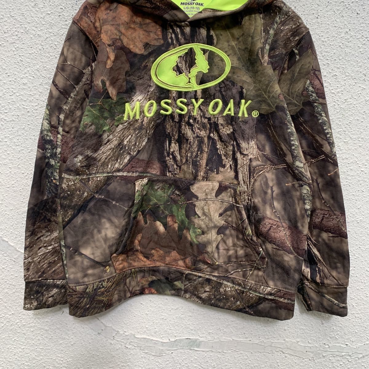 MOSSY OAK Parker Youth size L 150~ real tree neon green f-ti- old clothes . America buying up a502-5792