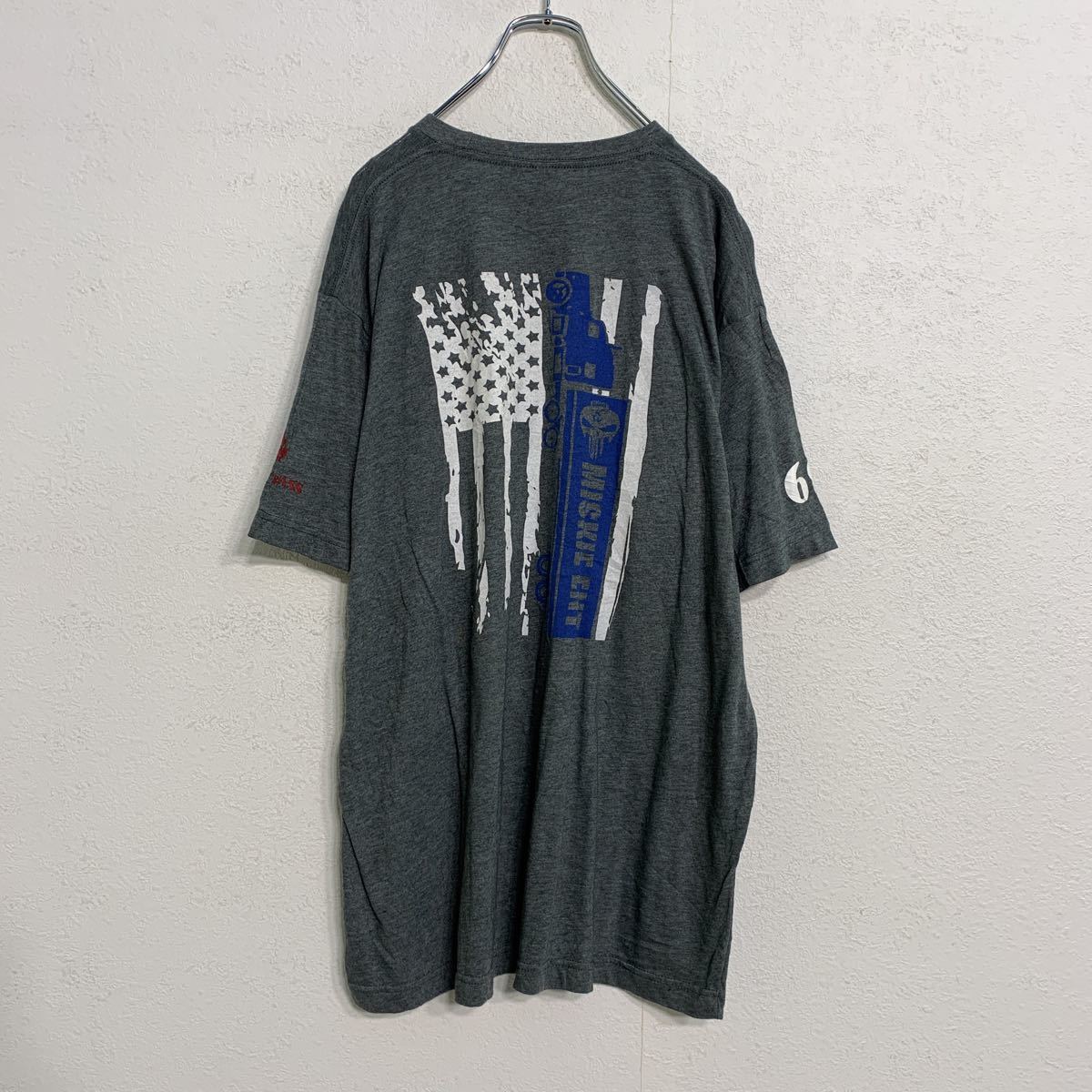 DELUXE 半袖 プリント Tシャツ XL グレー ブルー ホワイト ビッグサイズ 古着卸 アメリカ仕入れ a406-5395_画像4