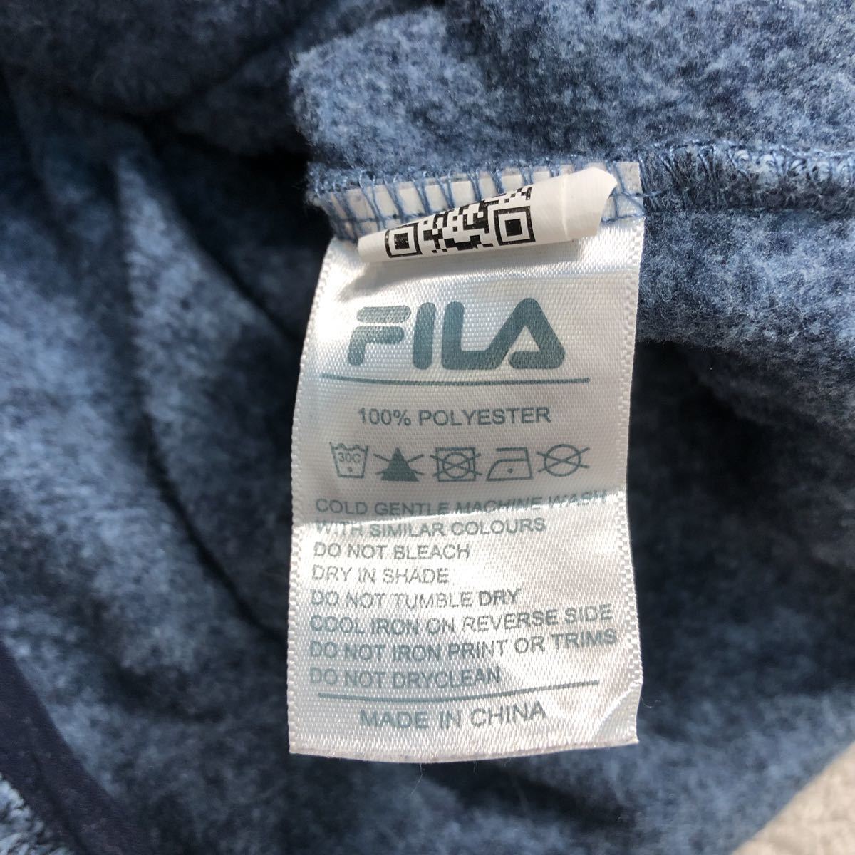 FILA ジップアップ パーカー Lサイズ フィラ ポリエステル フリース 紺 ネイビー 古着卸 アメリカ仕入れ a408-5761_画像9