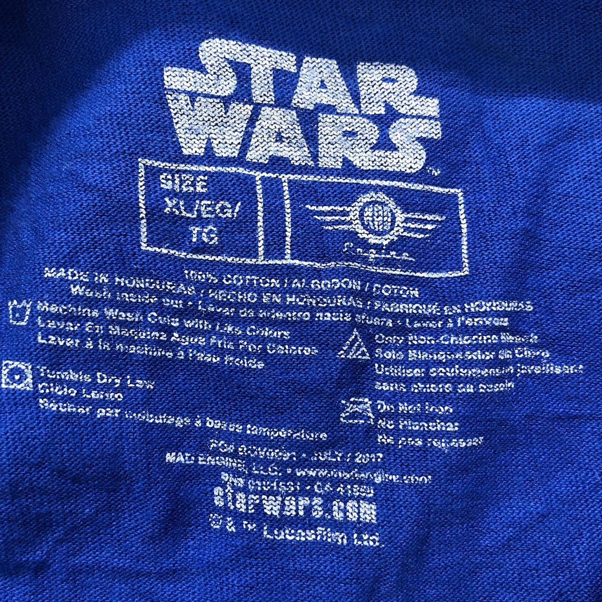 STAR WARS long sleeve print T-shirt XL blue Star Wars long T long T-shirt old clothes . America buying up a503-5998