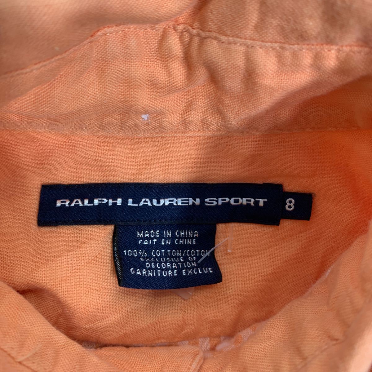 RALPH LAUREN SPORT 長袖シャツ ウィメンズ 8 M オレンジ ラルフローレン スポーツ 裏チェック 古着卸 アメリカ仕入れ a405-6256_画像9