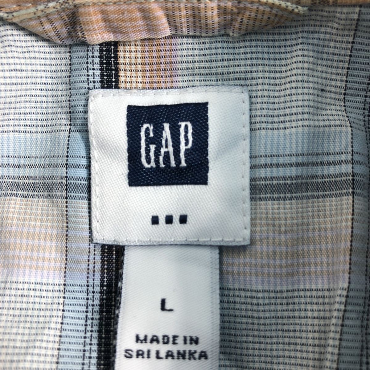 GAP 長袖 チェック シャツ L ブルー ギャップ ウエスタンシャツ 古着卸 アメリカ仕入 a503-6047_画像8