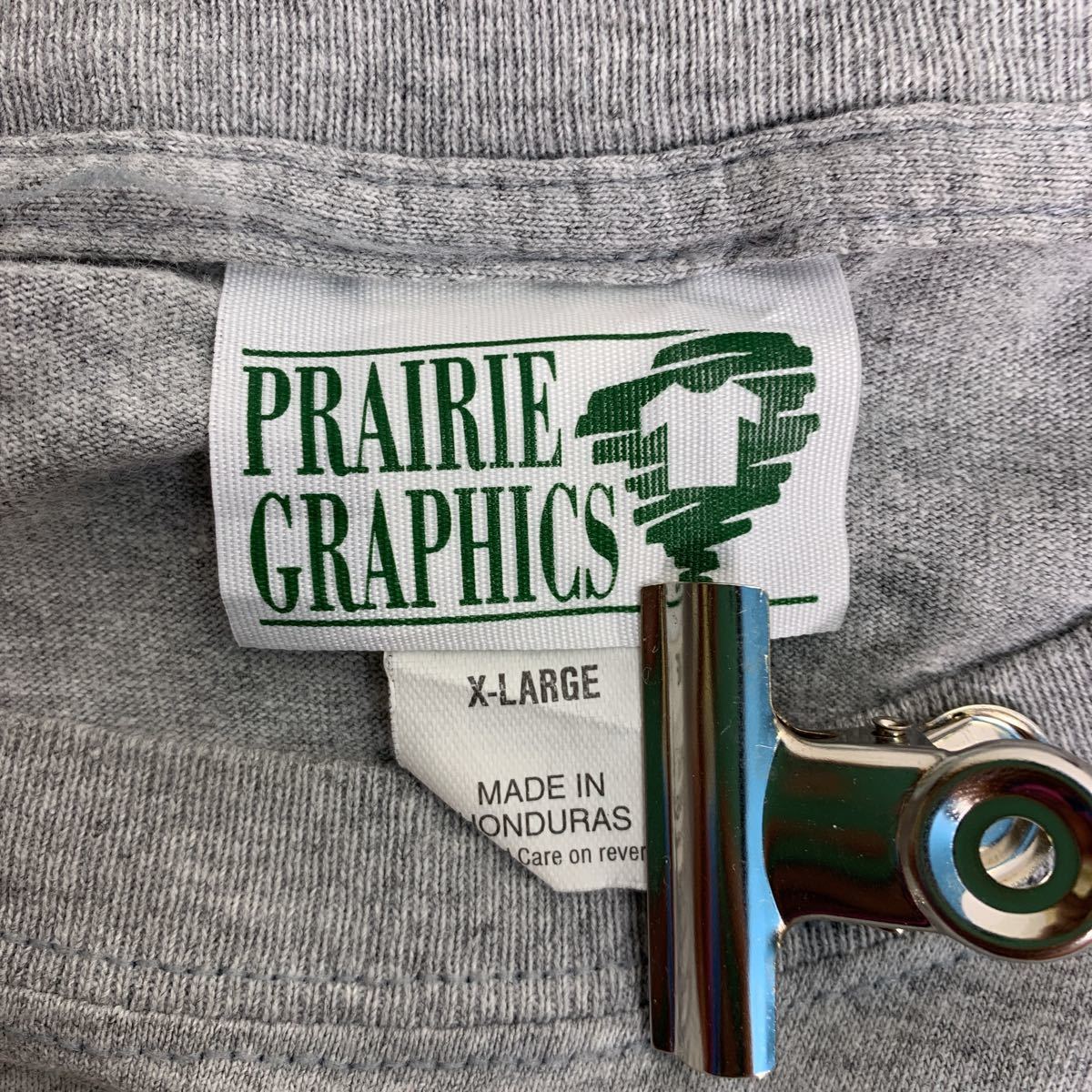 PRAIRIE GRAPHICS 半袖 プリント Tシャツ XL グレー カレッジロゴ ビッグサイズ 古着卸 アメリカ仕入れ a408-5305_画像7