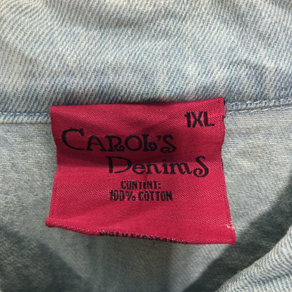 CAROLS Denims デニムジャケット 1XLサイズ ウィメンズ カバーオール 古着卸 アメリカ仕入れ a402-6276_画像7