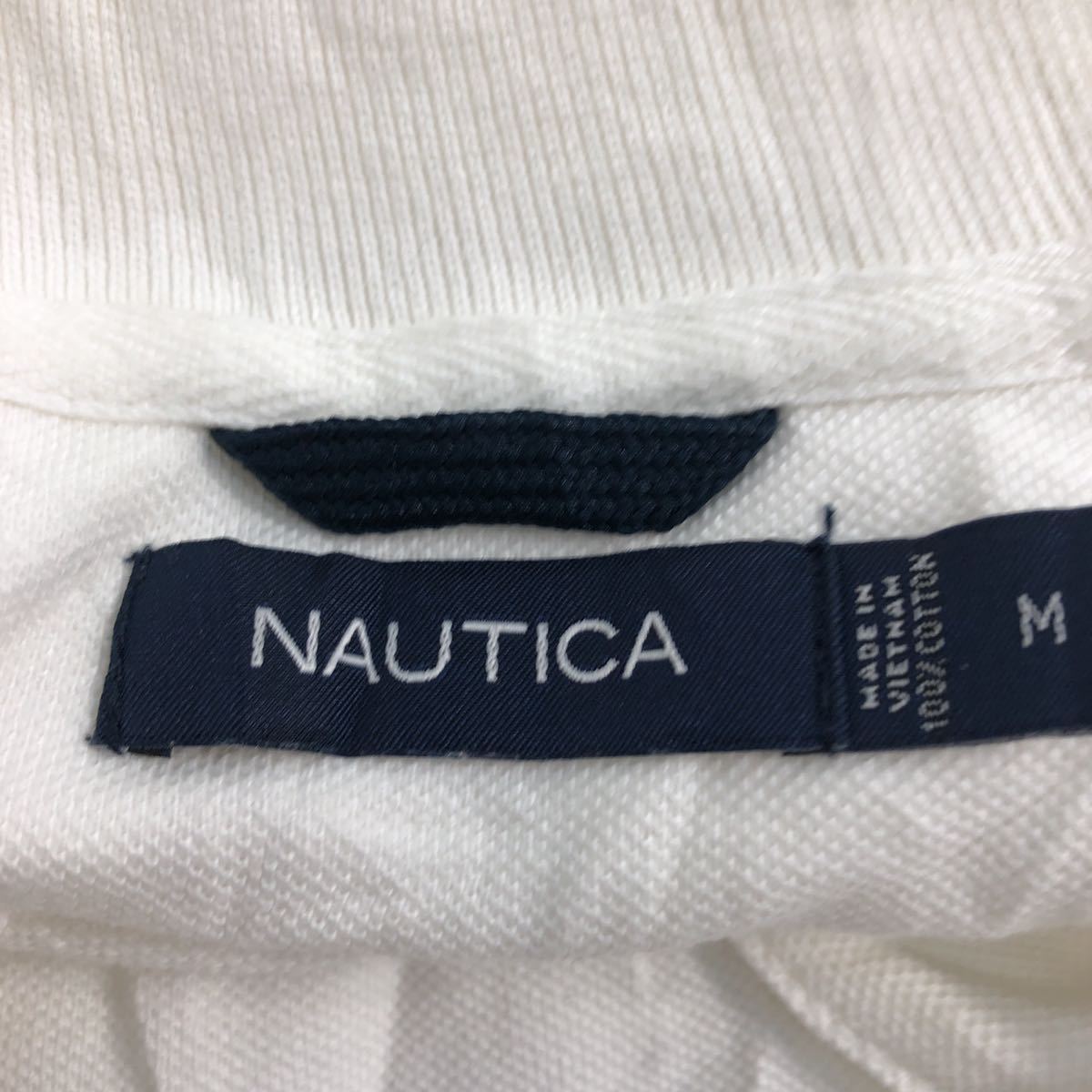 nautica カノコ ポロシャツ M ホワイトノーティカ 古着卸 アメリカ仕入 a503-6543_画像7