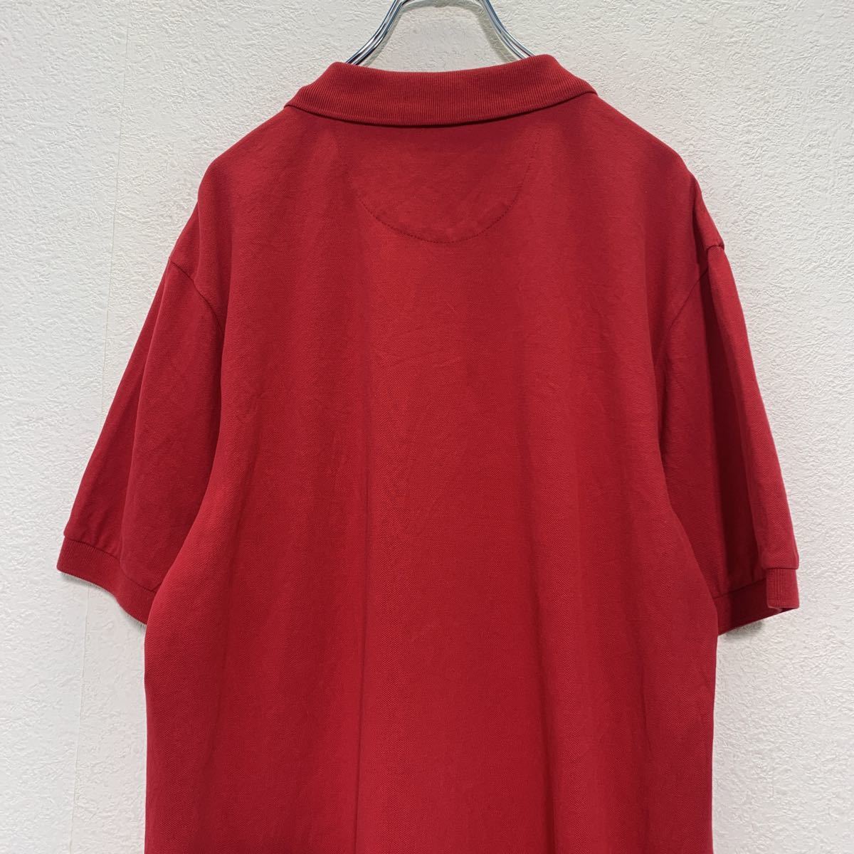 CHAPS 半袖 ポロシャツ L レッド 赤 チャップス 刺繍ロゴ ワンポイントロゴ 古着卸 アメリカ仕入 a503-6525_画像6