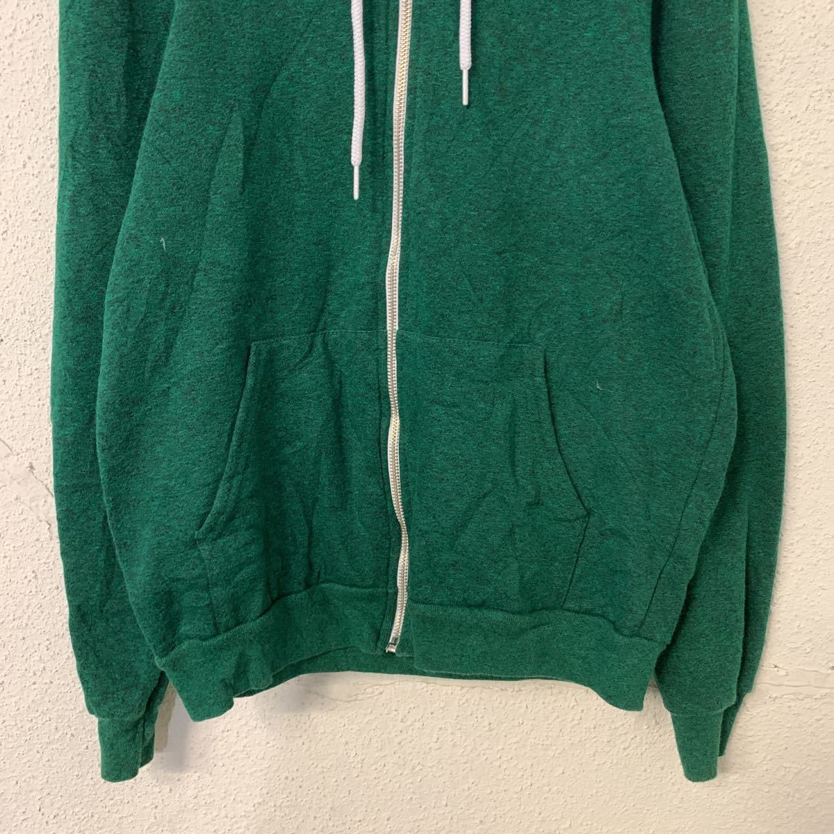 American apparel Zip выше тренировочный Parker wi мужской S зеленый одноцветный Ame apa б/у одежда . America запас a411-5229