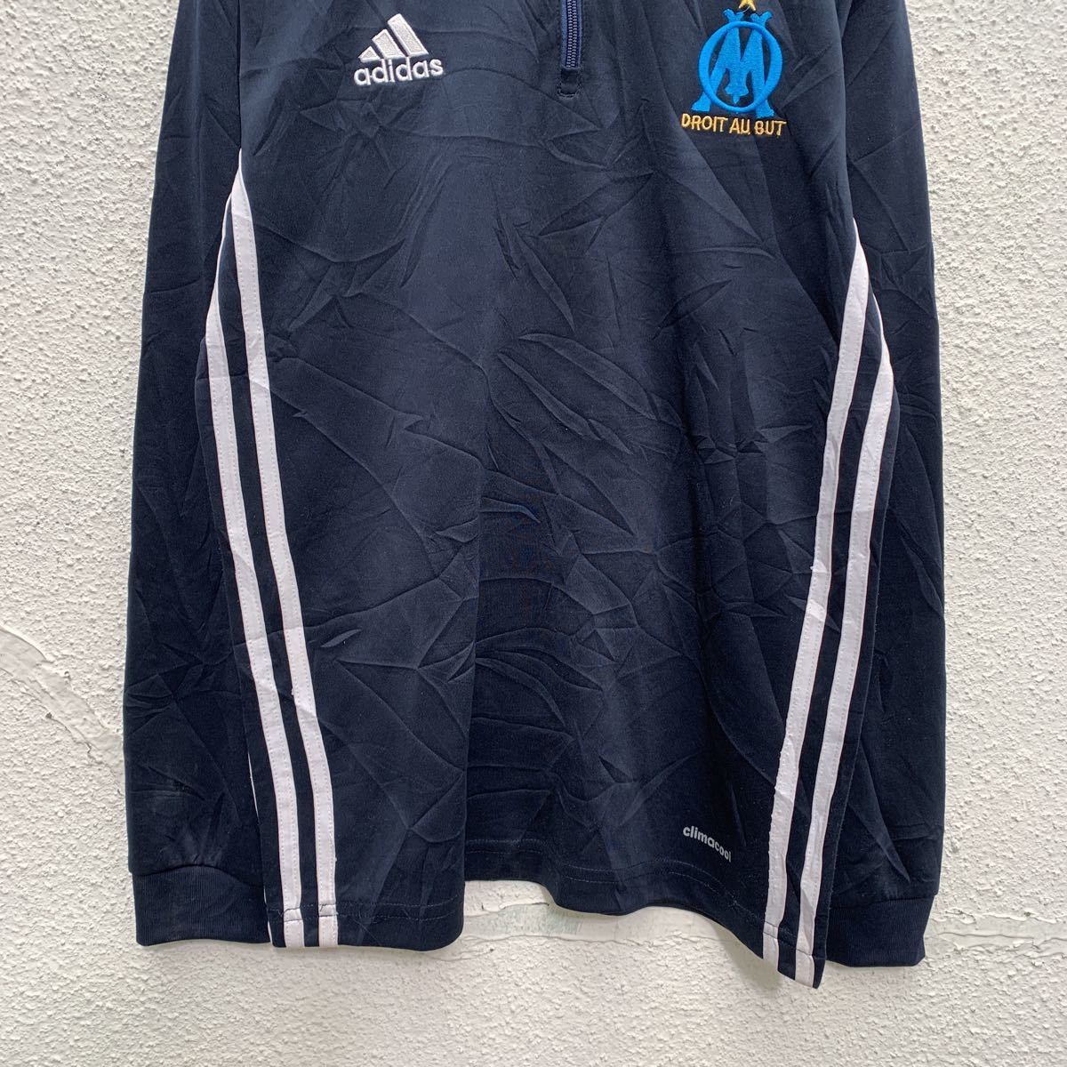 adidas half Zip jersey pull over Kids 160~ navy white sport Adidas old clothes . America stock a501-5441