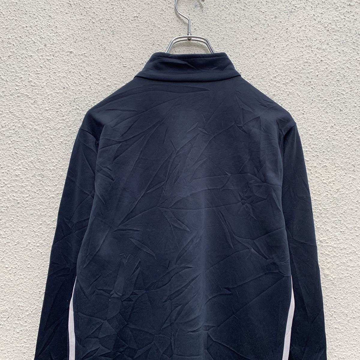 adidas half Zip jersey pull over Kids 160~ navy white sport Adidas old clothes . America stock a501-5441