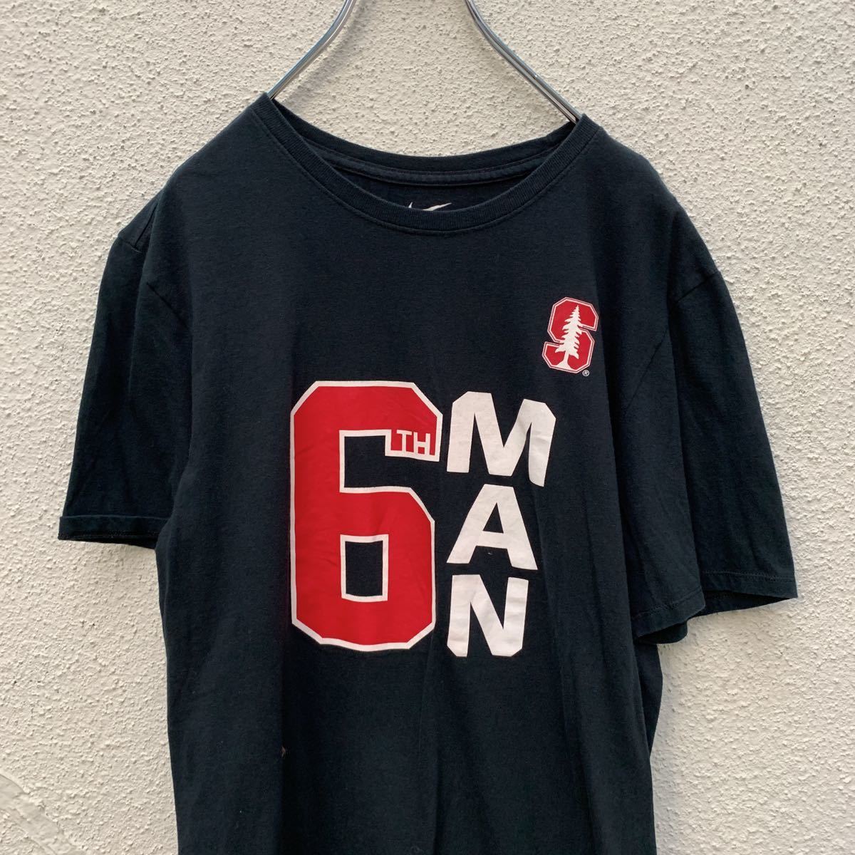 NIKE 半袖 プリントTシャツ Mサイズ ナイキ スポーツ 6マン 黒 ブラック 古着卸 アメリカ仕入れ a406-6213_画像2