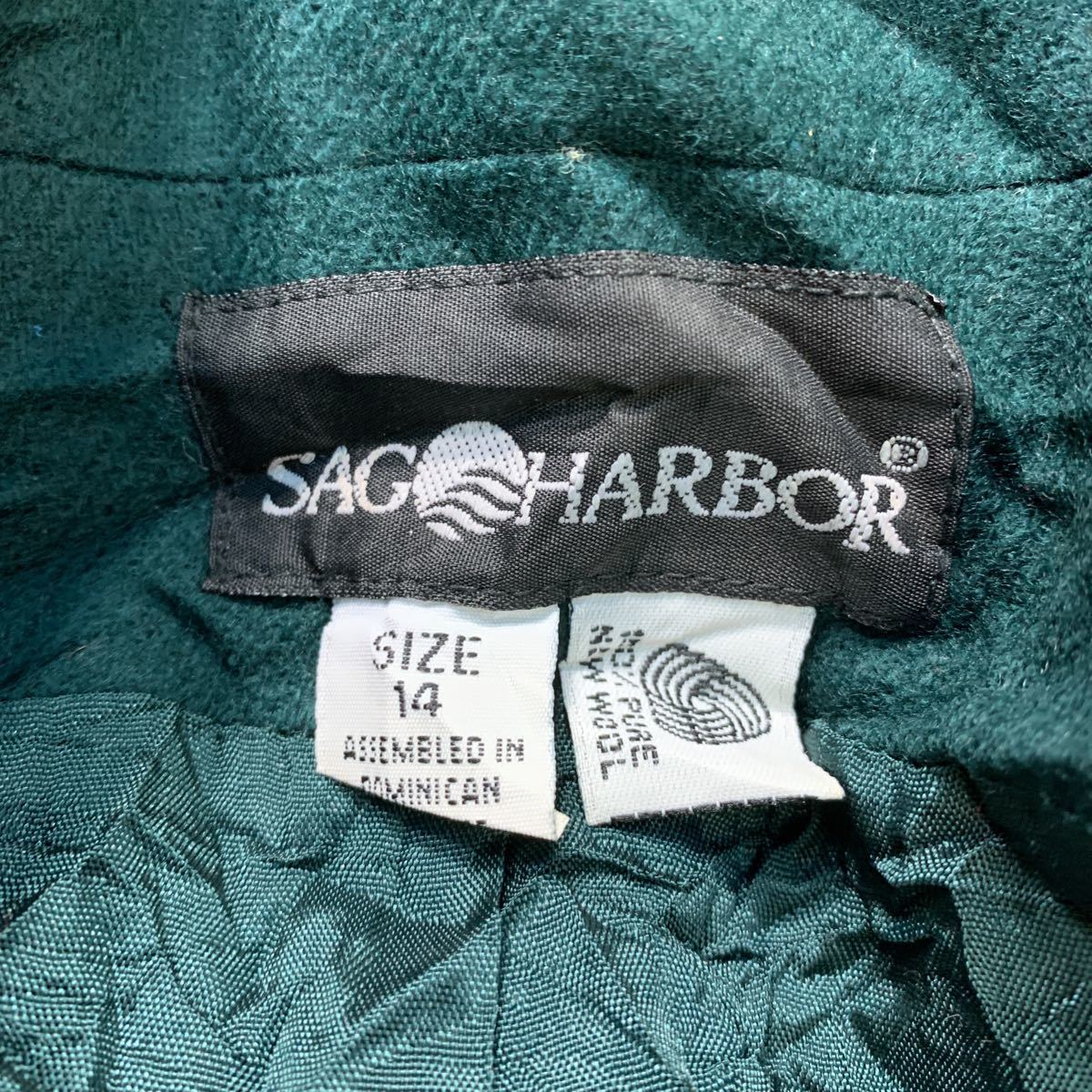 SAG HARBOR テーラードジャケット 14 Lサイズ ウール ウィメンズ 緑 グリーン 古着卸 アメリカ仕入れ a403-5540_画像7