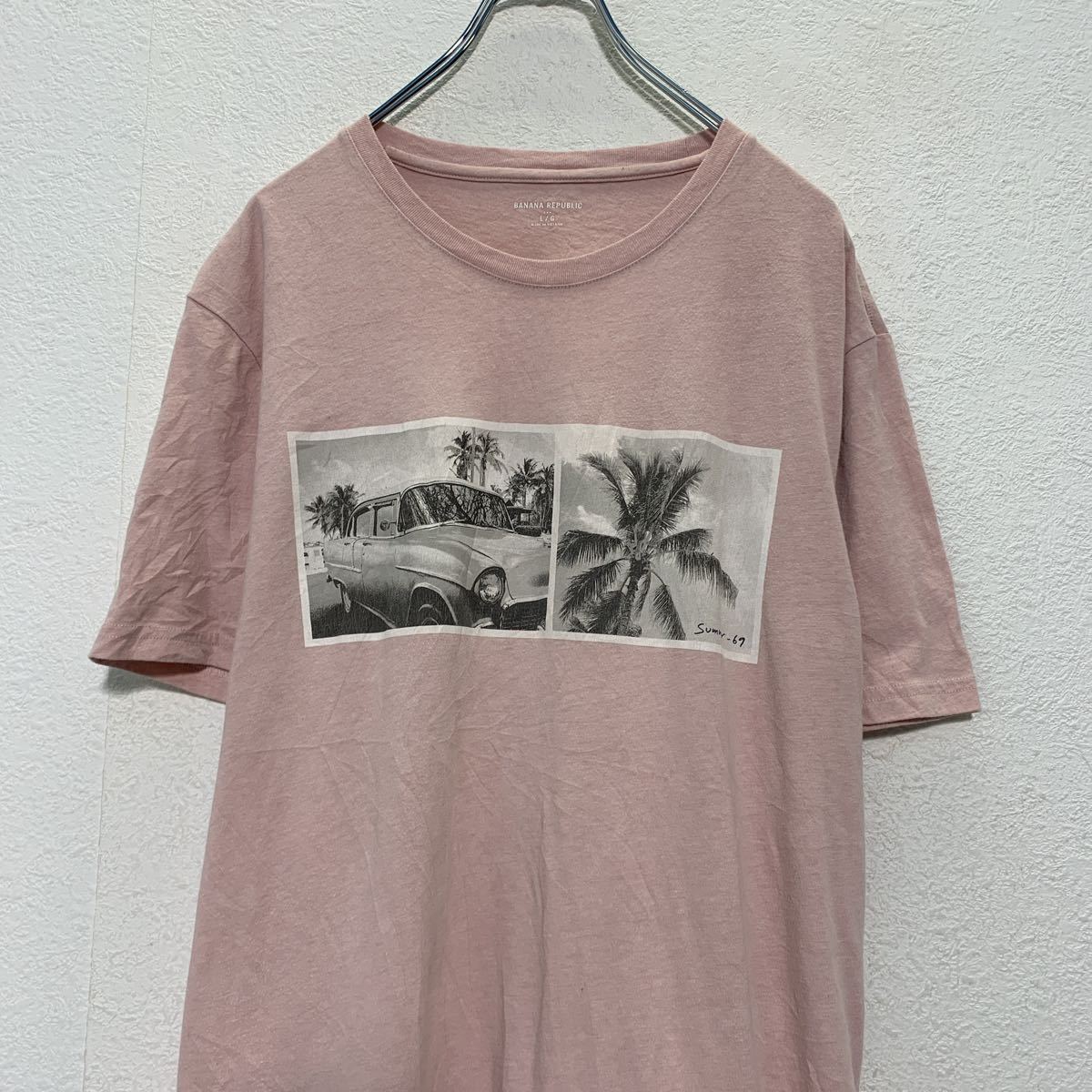 半袖 プリント Tシャツ L ピンク くすみピンク summer 古着卸 アメリカ仕入 a503-7276_画像2