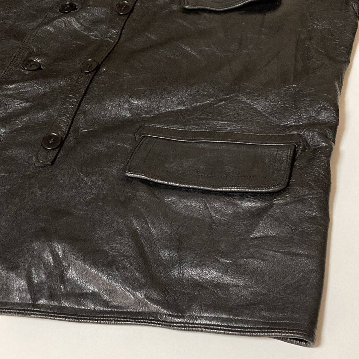 スウェーデン Masens ダブルブレスト レザー ジャケット AKTA スウェーデン Masens ダブルブレスト レザー ジャケット AKTA