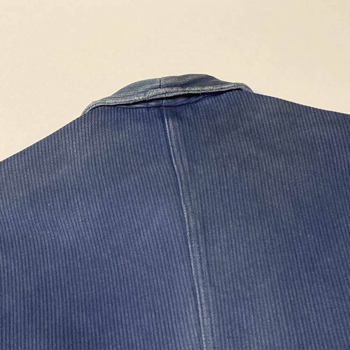 フレンチ コットンピケ ジャケット ハンティング 比翼 ブルー 青 フレンチ コットンピケ ジャケット ハンティング 比翼 ブルー 青