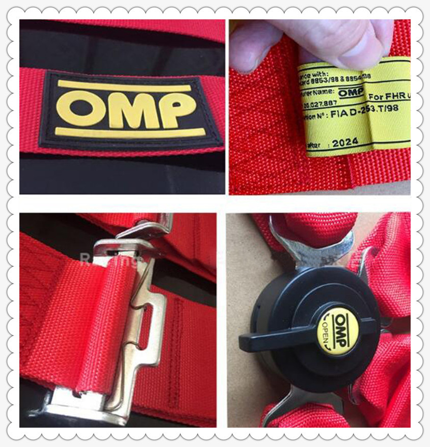 OMP new goods car seat belt car safety belt 4 point racing seat belt red #2928-30