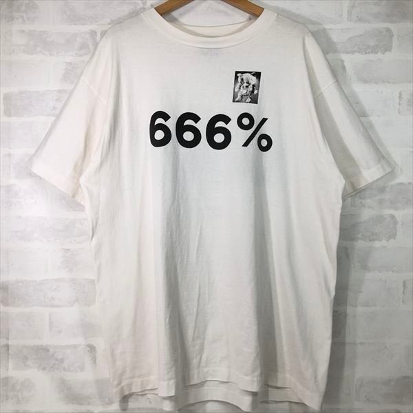SAINT MICHAEL セントマイケル 21AW ユーズド加工 666％ Tシャツ SIZE: XL ホワイト MH632023032104