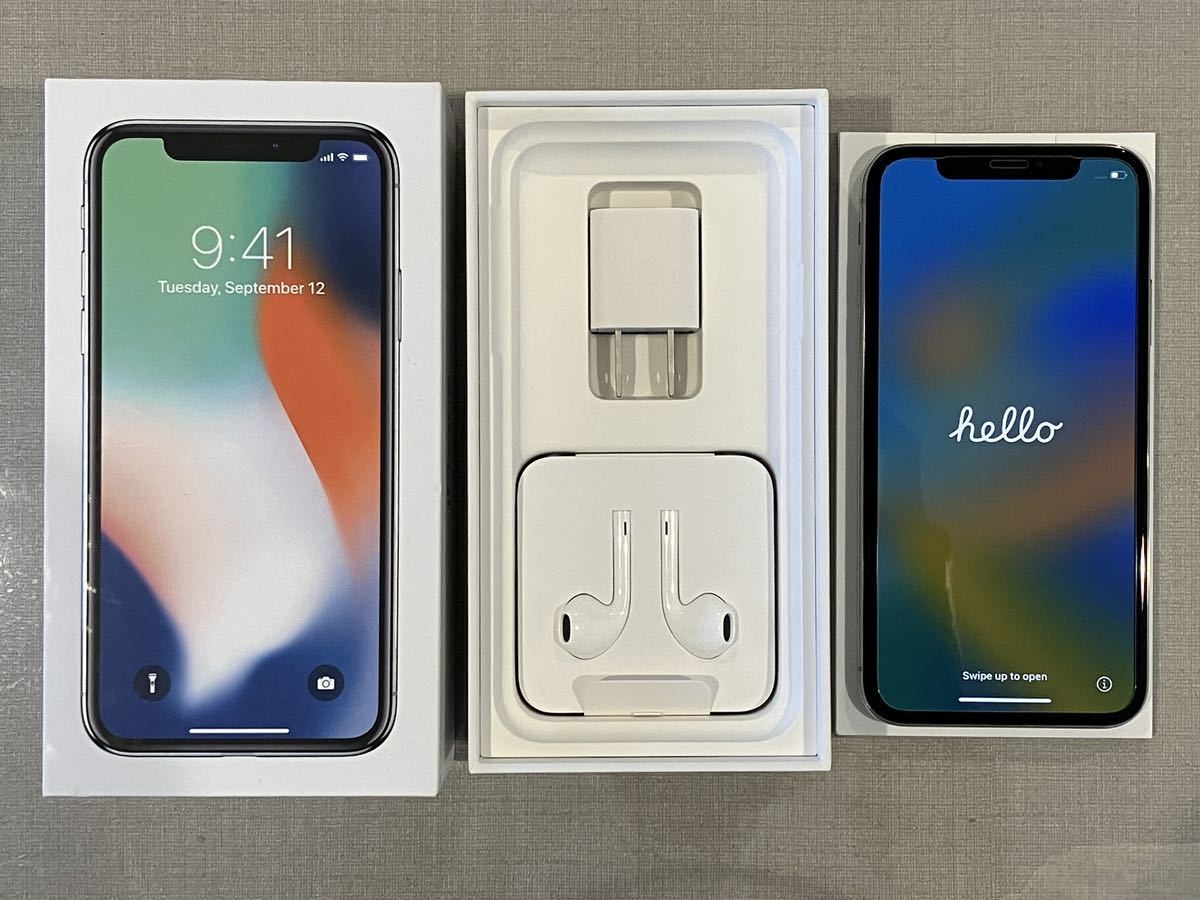 89 iPhone X  256GB バッテリー新品　SIMフリー　silver