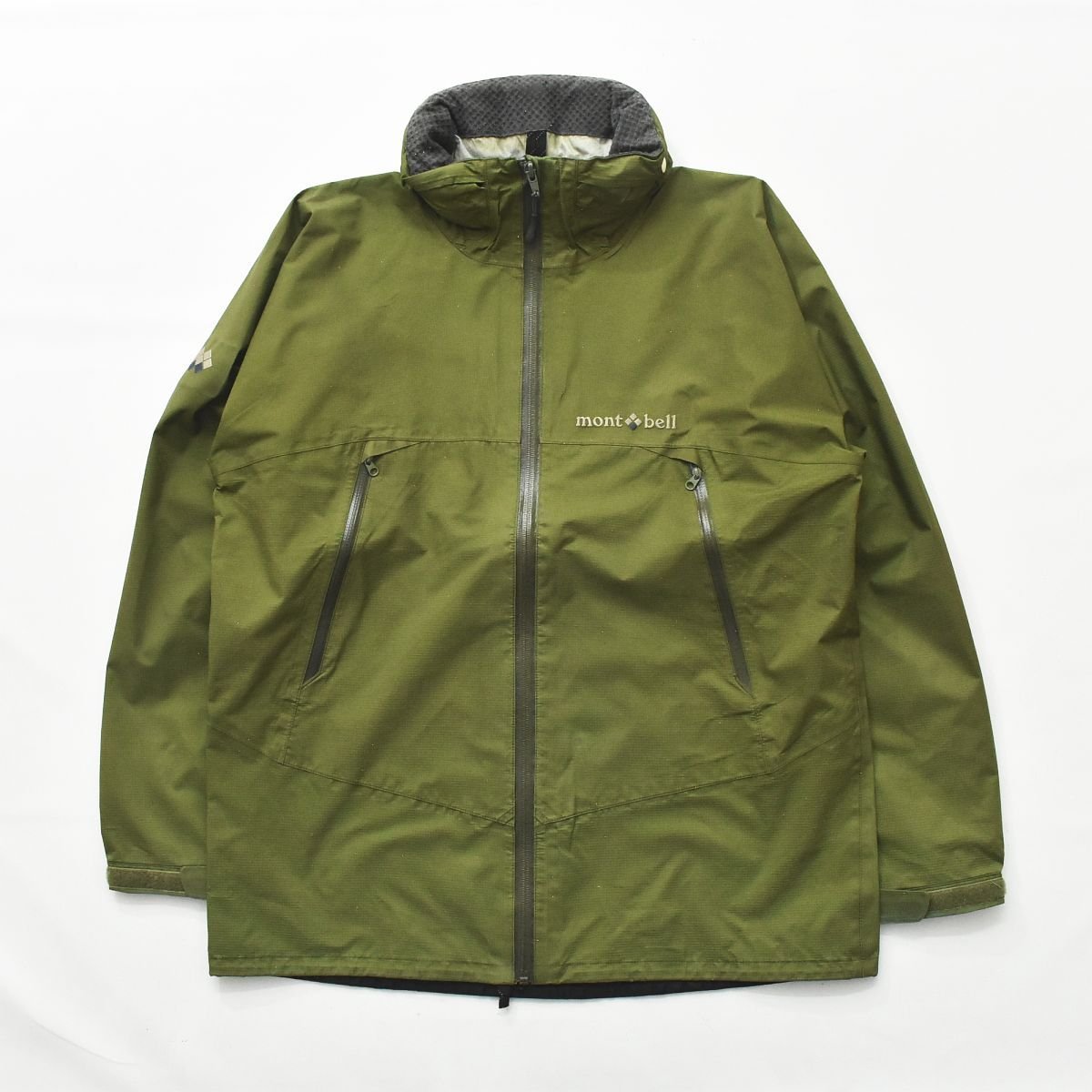 ★ GORETEX モンベル montbell ゴアテックス ナイロン レインダンサー ジャケット S オリーブ★アウトドア メンズ パーカ ジャンパー★_画像2