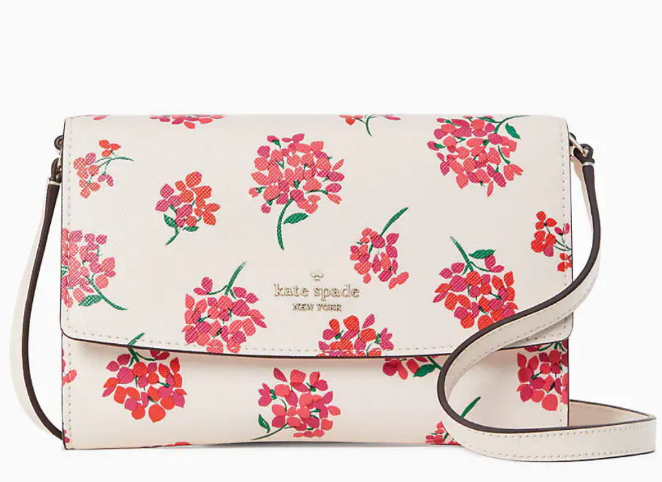 かわいい～♪2023春夏!!日本未発売♪Kate Spade Perry Floral Leather Crossbody プリティーフラワークロスボディバッグ KB689 (^_-)-☆