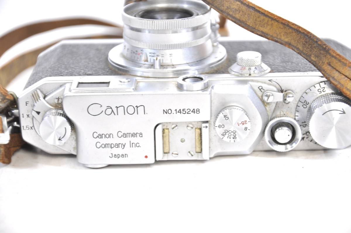 レア品 1952年 キャノンIIIA ビンテージフィルムカメラ シリアル＃145248 Canon Camera Company Inc. Canon50mmレンズf:3.5 ＃22005 IWS503_画像6