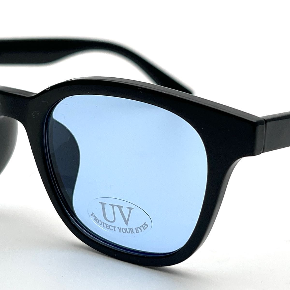 定番のクラシックウエリントンサングラス　今年らしいスマートなデザイン　トレンドのライトブルーレンズ　メンズファッション　UVカット