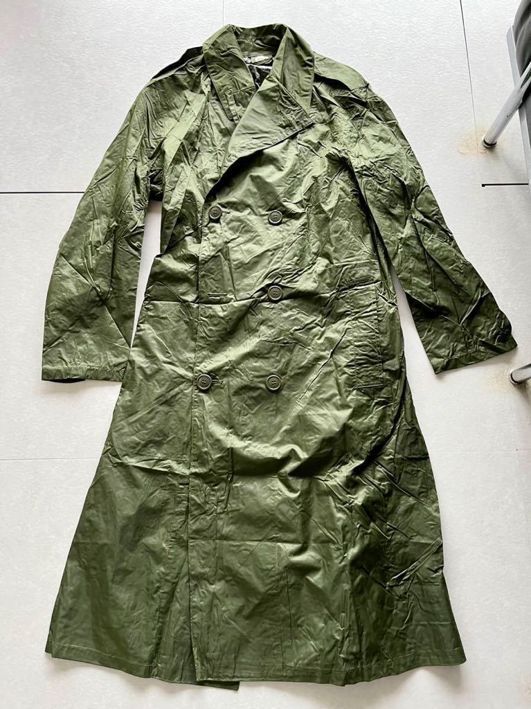 ヴィンテージ U.S.ARMY Nylon Rubber Coat Green Shade M-2 レインコート トレンチ アメリカ軍 ミリタリー_画像1