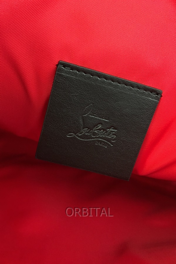 経堂) クリスチャンルブタン Christian Louboutin スタッズ クラッチバッグ 0095035 KALOUPOUCH ブラック レッド 美品_画像8