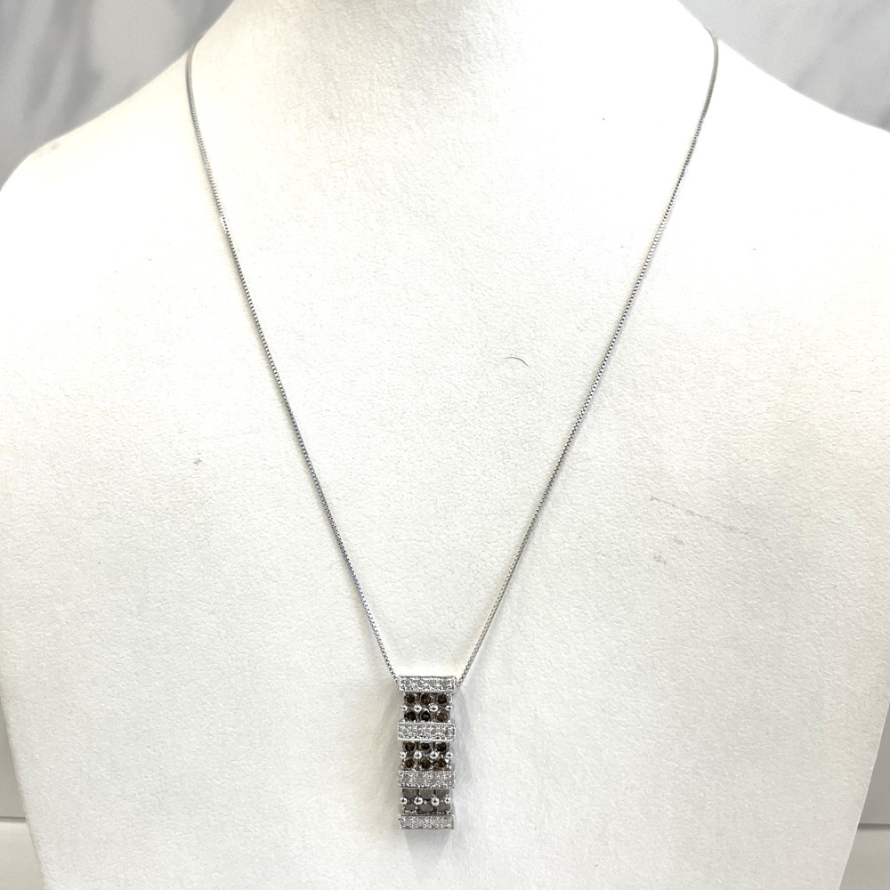 K18WG ダイヤ ネックレス D 1.00ct ネックレス、ペンダント