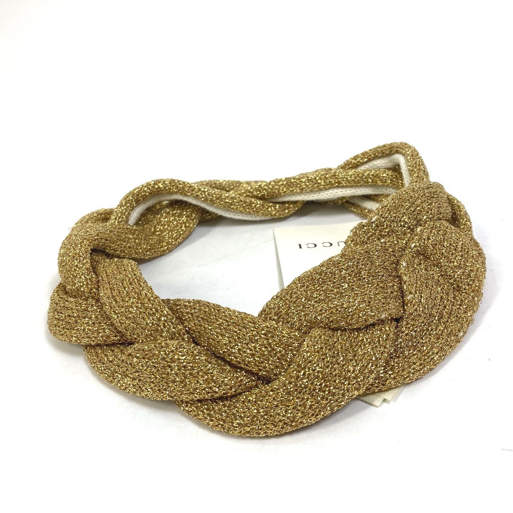 GUCCI Gucci 495475 lame hair accessory hair band Gold lady's [ used ] as good as new 