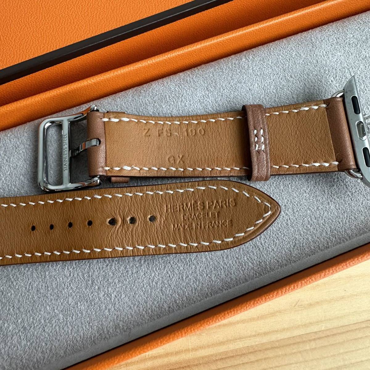 38-41mm用】アップルウォッチ エルメス レザーバンド ゴールド | www