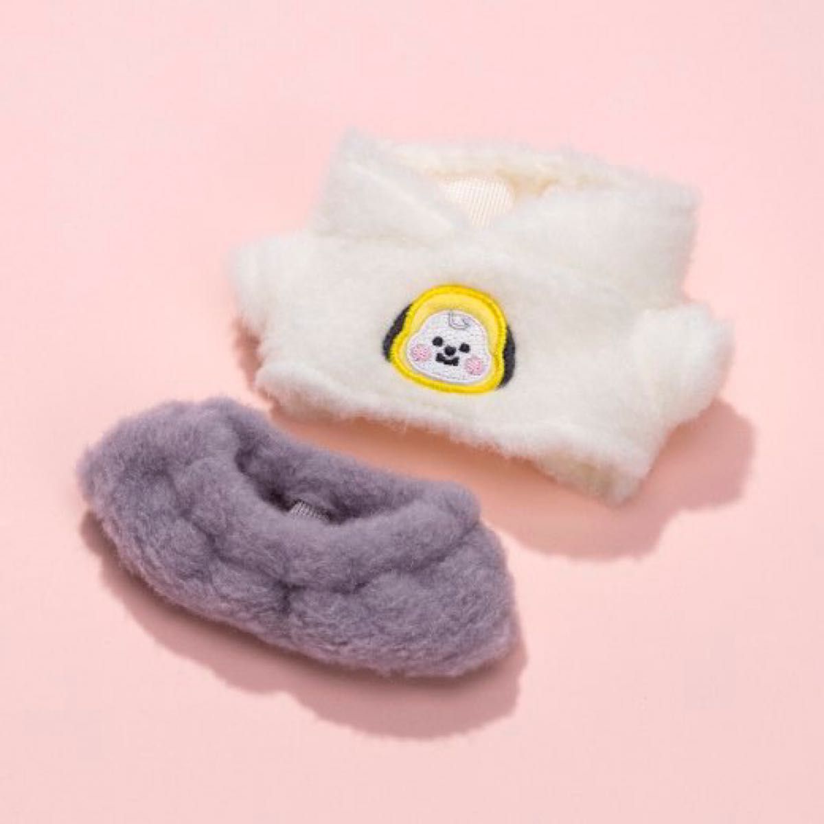 【BT21ベビーたっとん】コスチューム Sサイズ用 ふわふわパジャマ&スリッパ　ハンガークリップ  バディぬいぐるみ★CHIMMY