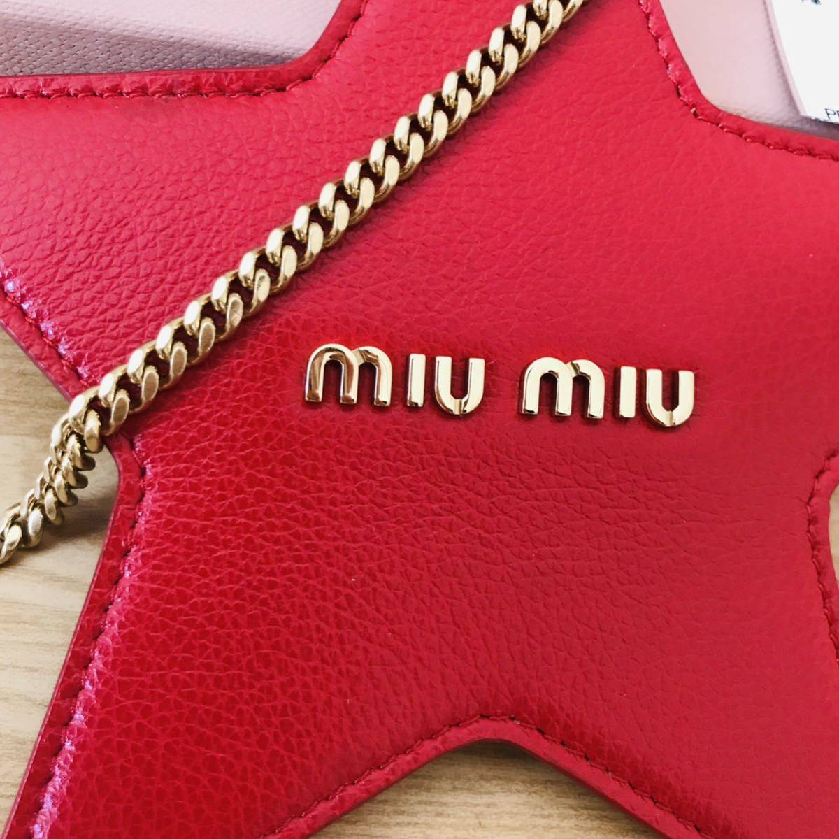 極美品　レア　ミュウミュウ miumiu グレースカーフ 5TL414 スター コインケース　小物入れ_画像2