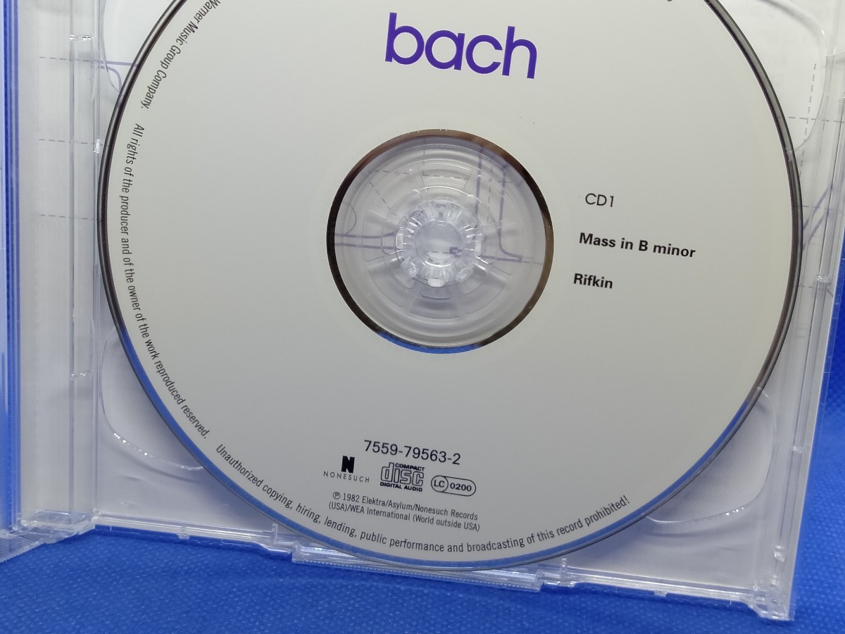 バッハ/ミサ曲ロ短調/リフキン指揮/バッハ・アンサンブル/2CD/輸入盤_画像2