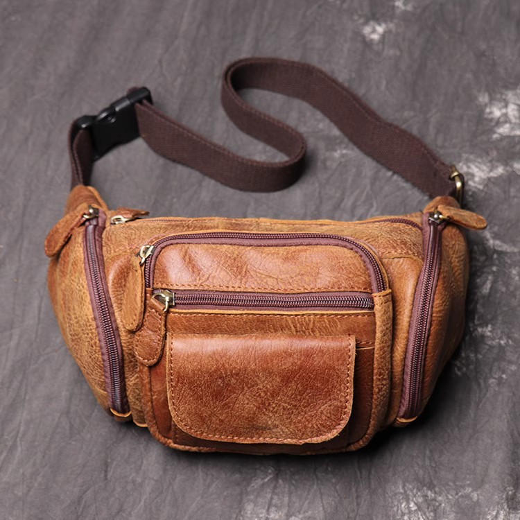  new goods body bag men's original leather messenger bag shoulder .. bag shoulder bag diagonal .. cow leather bag Brown 