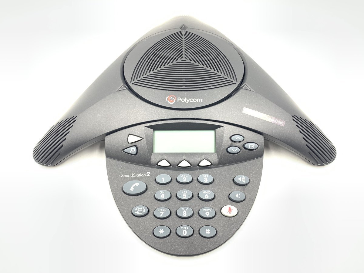【極美品】Polycom 電話機 Sound Station2 音声システム 会議システム アナログ会議電話 オンラインミーティング 全二重方式テクノロジー_画像2