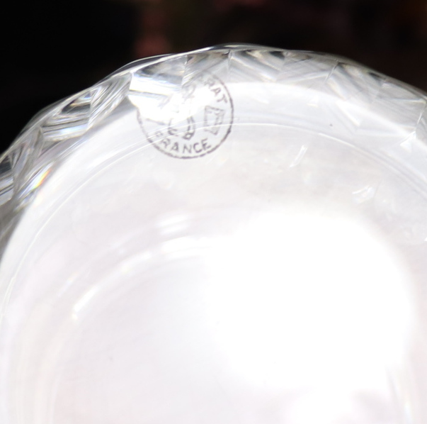 オールド・バカラ (BACCARAT) 珍品 カッシーノ 蓋物 美品 カット装飾