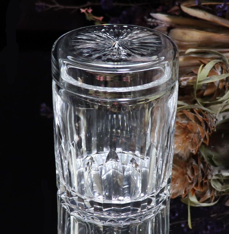 オールド・バカラ (BACCARAT) 珍品 カッシーノ 蓋物 美品 カット装飾