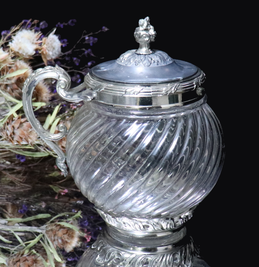 オールド・バカラ (BACCARAT) 1900年頃 バンブー 大型 1kg 銀装飾色