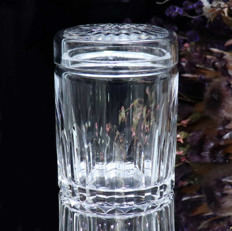 オールド・バカラ (BACCARAT) 珍品 カッシーノ 蓋物 美品 カット装飾