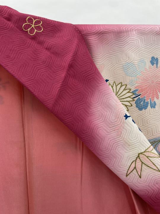 123 アンティーク 着物 可愛い 訪問着 正絹 レトロ モダン ピンク 菊 花
