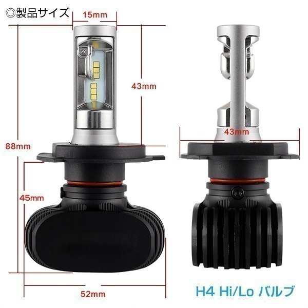 大人気 サンバー ディアス H11.02～ TV1/TV2 LEDヘッドライト H4 車検対応 Hi/Lo 8000LM ホワイト 6500K 正規品 安心の1年保証_画像3