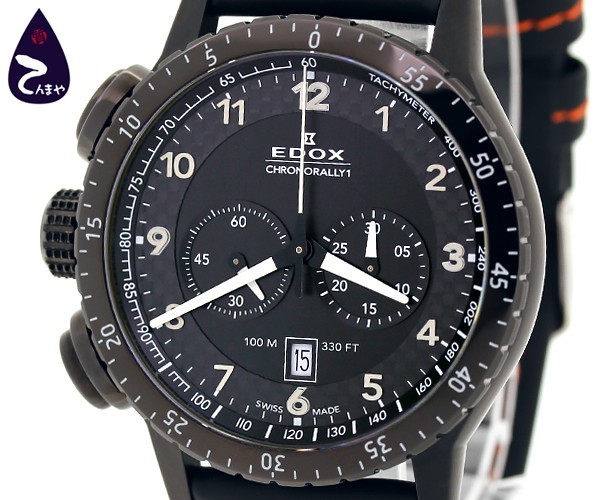 [ качество Shop небо полный магазин ][ стоит посмотреть ] Ed ks(EDOX) Chrono Rally 1 хронограф мужской кварц SS/ кожа Date черный циферблат (10305-37N-NN)