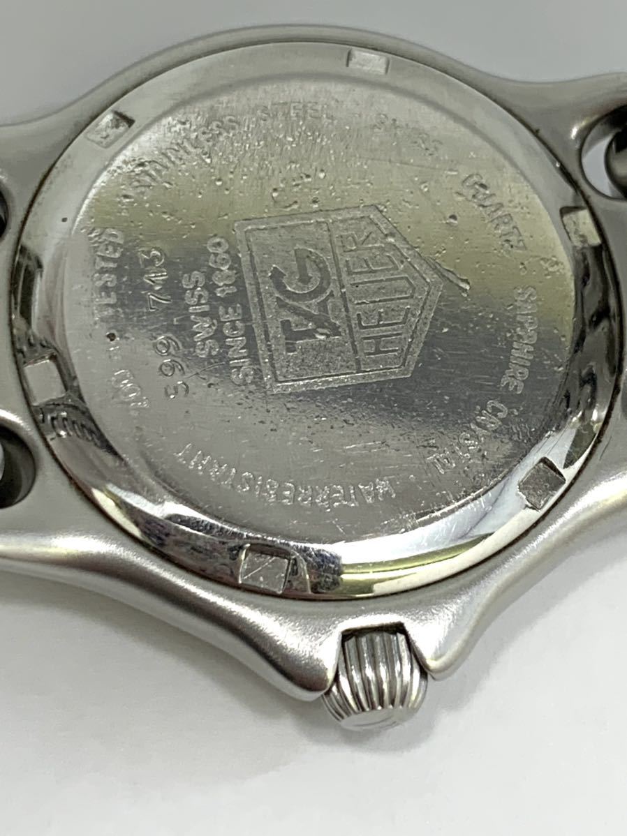 CC002- TAG HEUER タグホイヤー セル プロッフェショナル S99.713 クオーツ デイト ボーイズ 腕時計 稼働品_画像9