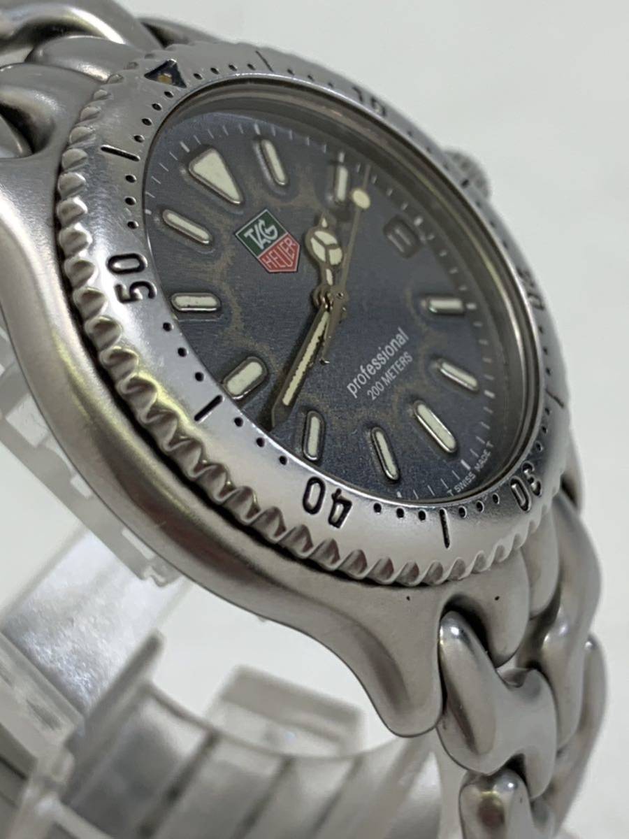 CC002- TAG HEUER タグホイヤー セル プロッフェショナル S99.713 クオーツ デイト ボーイズ 腕時計 稼働品_画像3