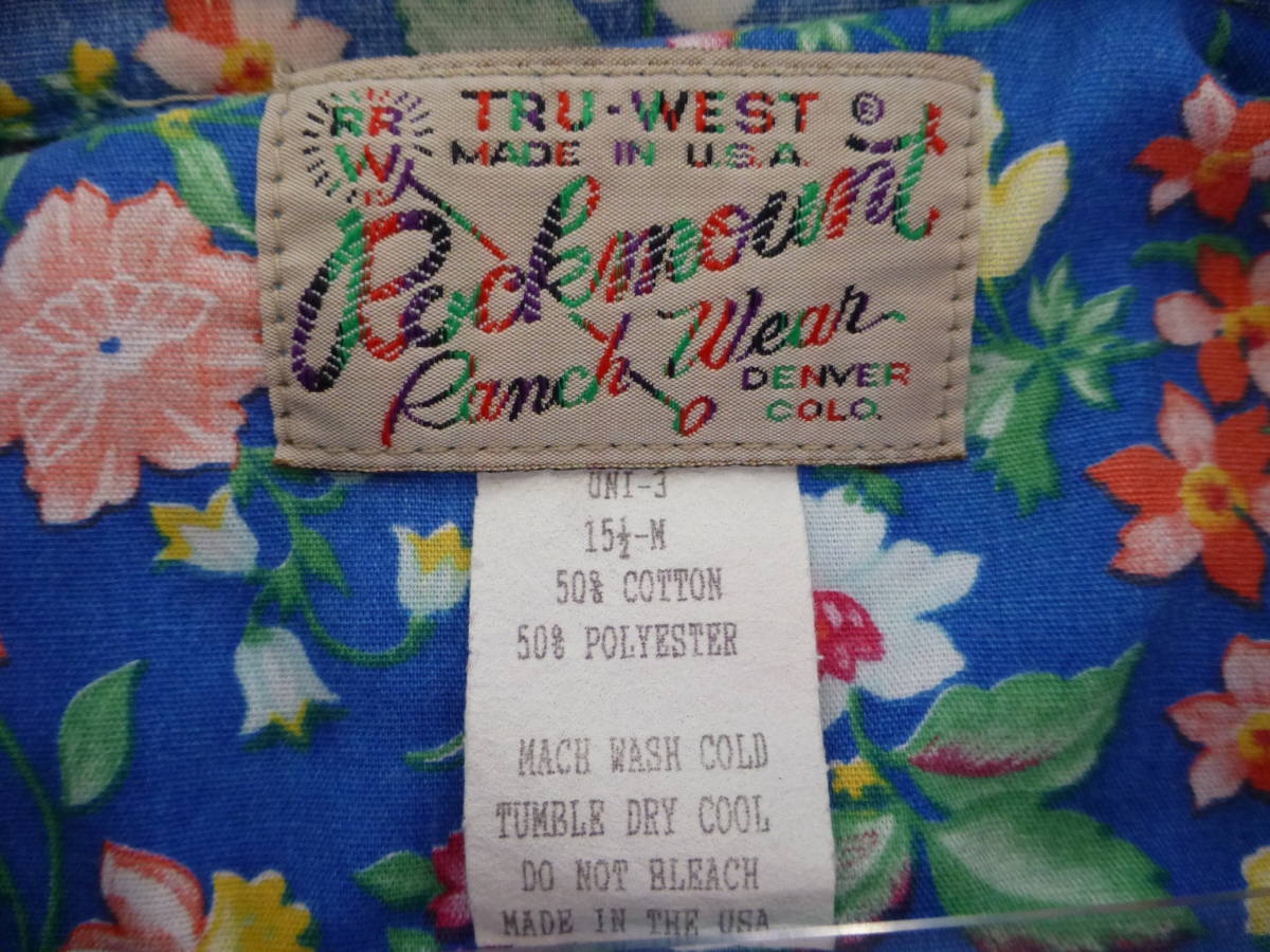 Rockmount Ranch Wear WESTERN SHIRT 151/2-M MADE IN U.S.A ロックマウント ランチウェア ウエスタン シャツ 花柄 アメリカ製の画像4