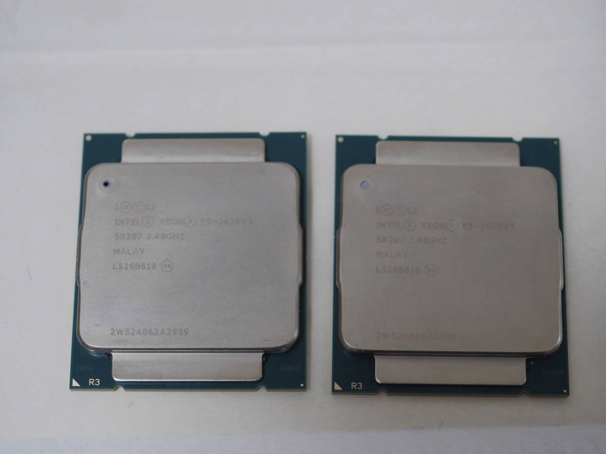 2CPU合計12コア24スレッド Intel Xeon E5-2620 v3 SR207 基本2.4GHz最大3.2GHz LGA2011-3_画像1