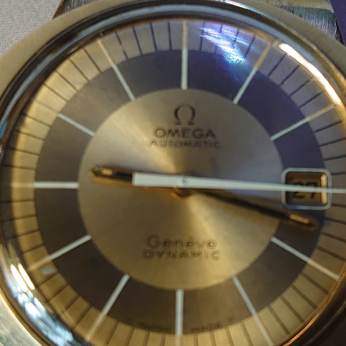 ☆ OMEGA オメガ ジュネーブ ダイナミック 自動巻き カップゴールド メンズ腕時計 稼働品 アンティークの画像3