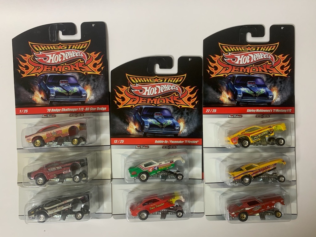 いします ☆Hot Wheels DRAG STRIP DEMONS FUNNY CAR 8台セット Dodge